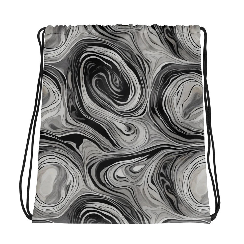 Monochrome Tide on Drawstring Bag — Photo