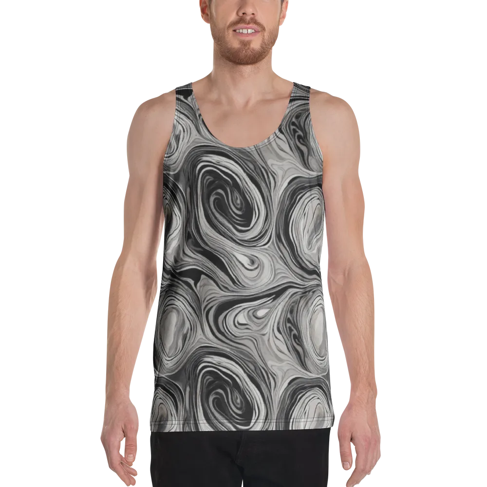 Monochrome Tide on Men's Tank Top — Front