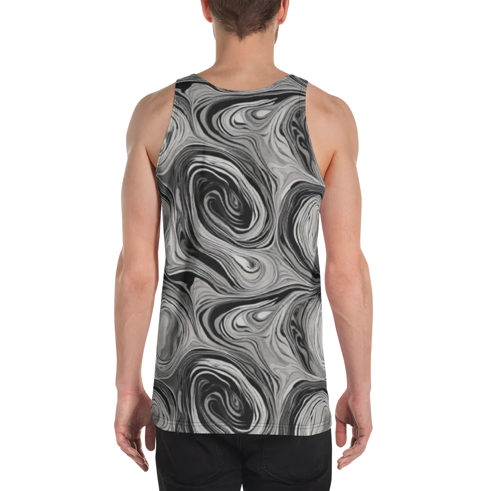 Monochrome Tide on Men's Tank Top — Back