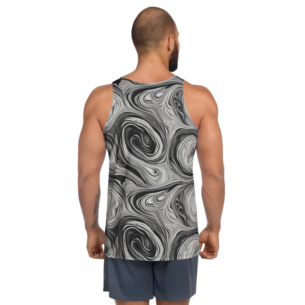 Monochrome Tide on Men's Tank Top — Back