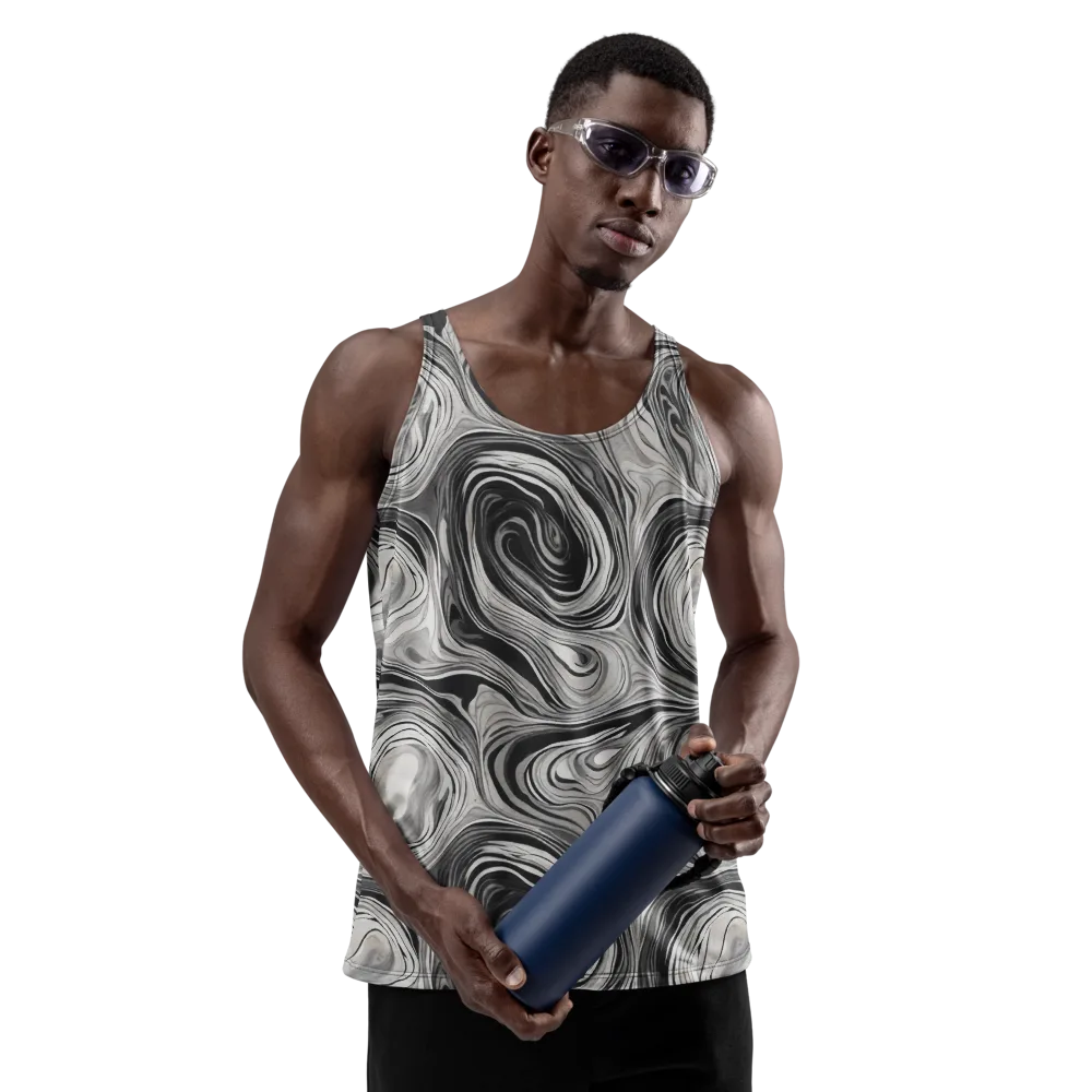 Monochrome Tide on Men's Tank Top — Front