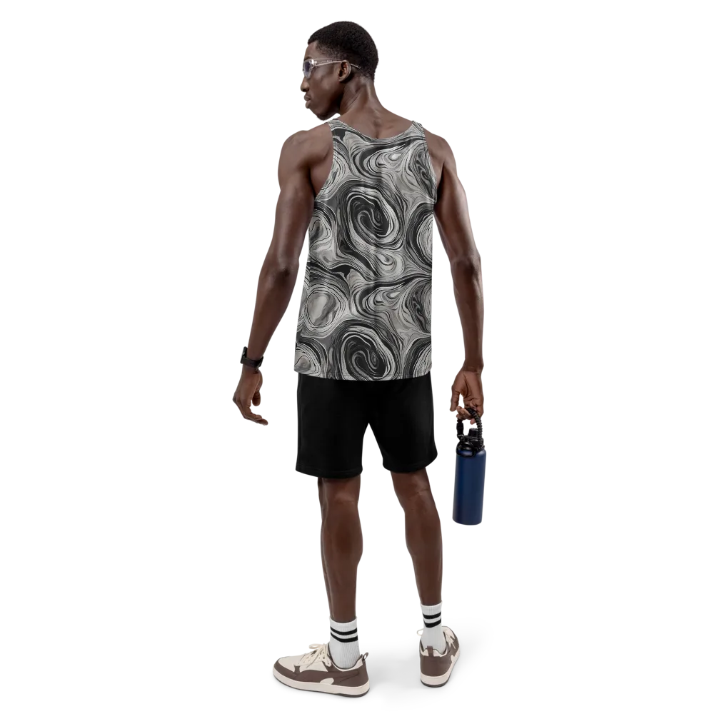 Monochrome Tide on Men's Tank Top — Back