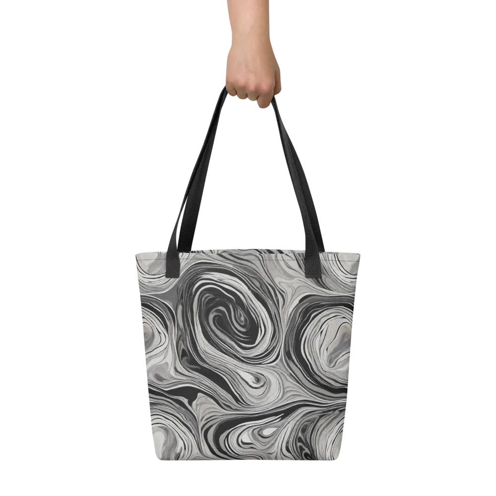 Monochrome Tide on Tote Bag — Front