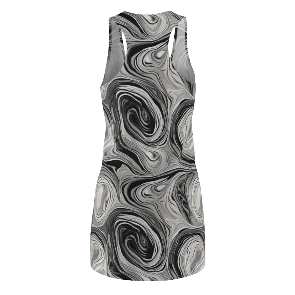 Monochrome Tide on Racerback Dress — Back