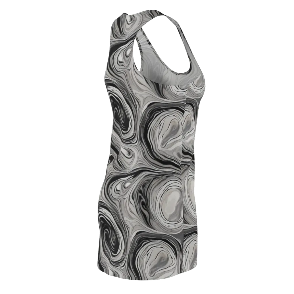 Monochrome Tide on Racerback Dress — Back Side