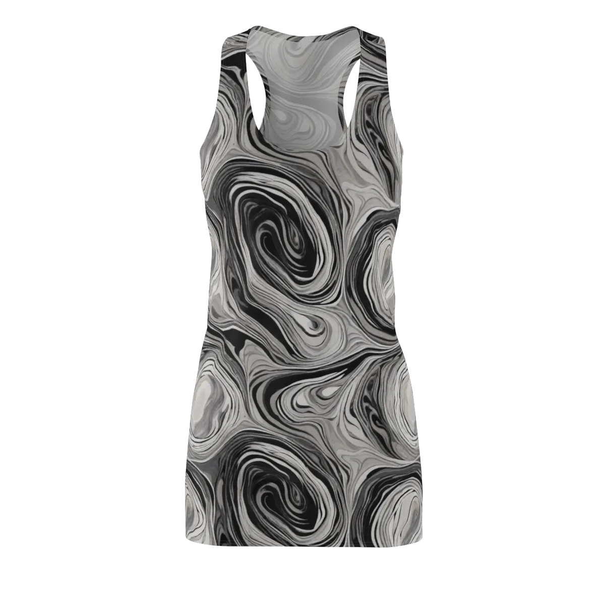 Monochrome Tide on Racerback Dress — Front
