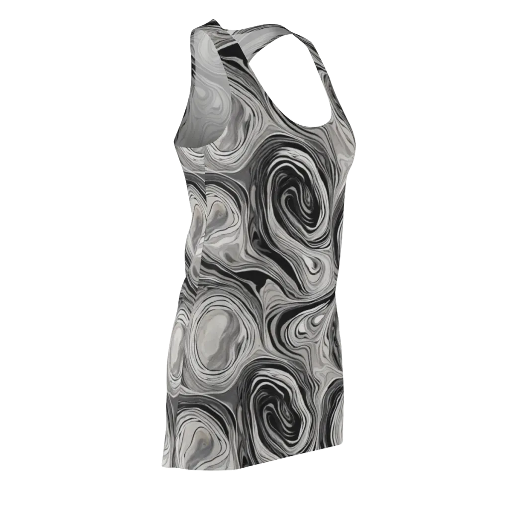 Monochrome Tide on Racerback Dress — Front Side