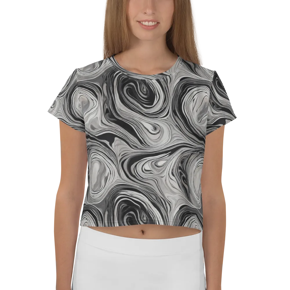 Monochrome Tide on Crop Tee — Front