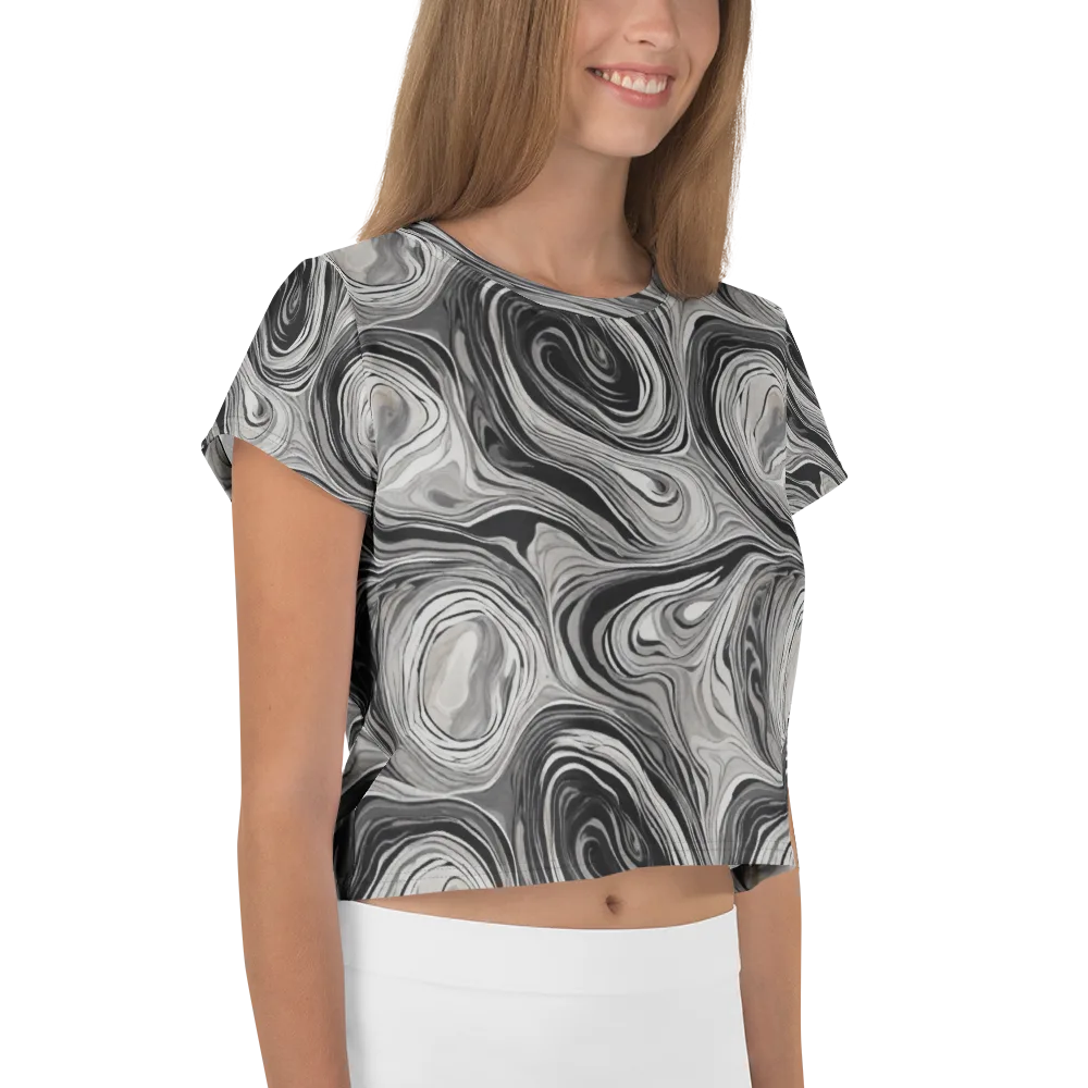 Monochrome Tide on Crop Tee — Right