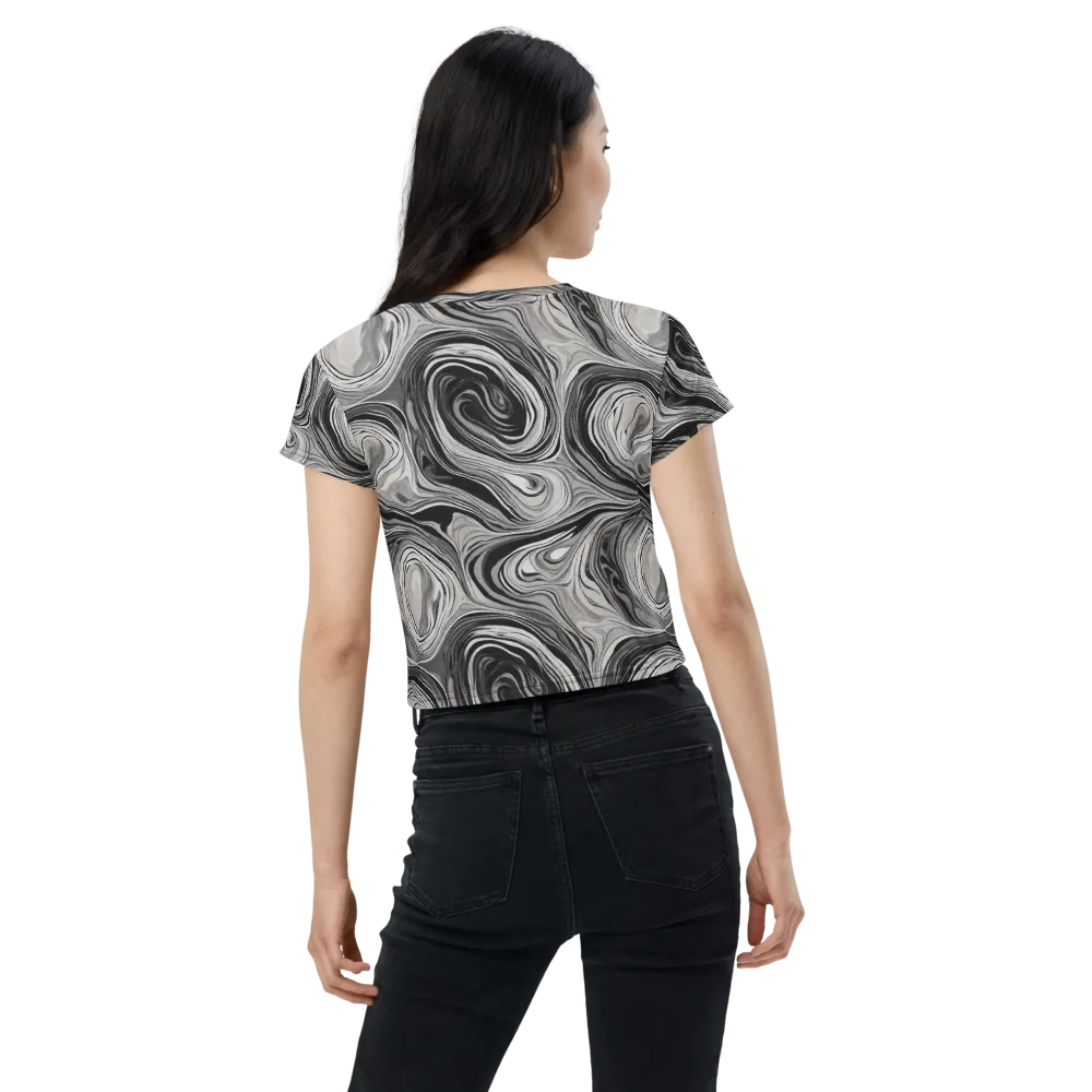 Monochrome Tide on Crop Tee — Back