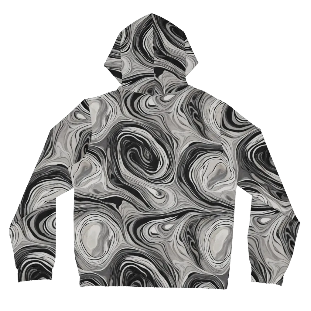Monochrome Tide on Women's Full-Zip Hoodie — Back