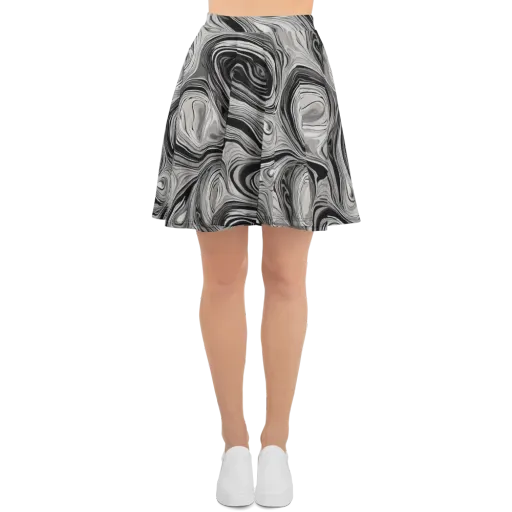 Monochrome Tide on a Skater Skirt