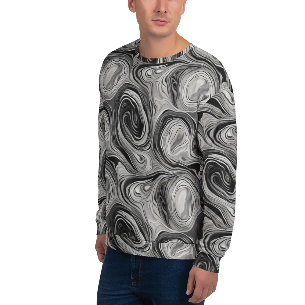 Monochrome Tide on Sweatshirt — Left Front