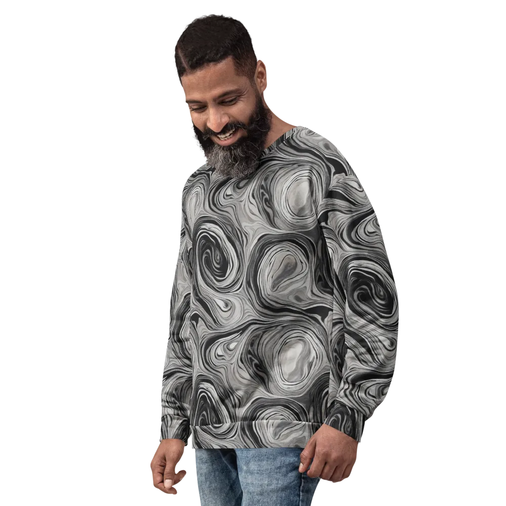 Monochrome Tide on Sweatshirt — Left Front