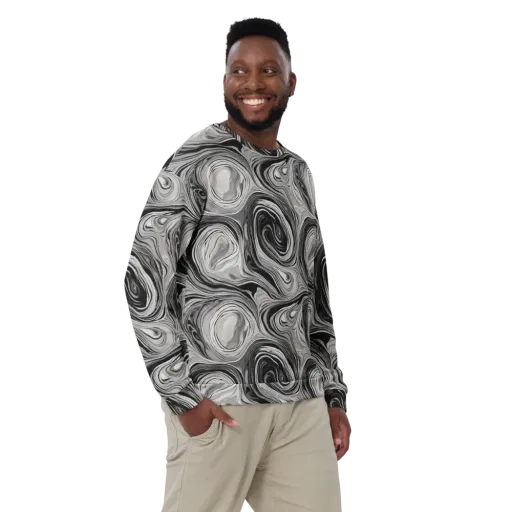 Monochrome Tide on a Sweatshirt