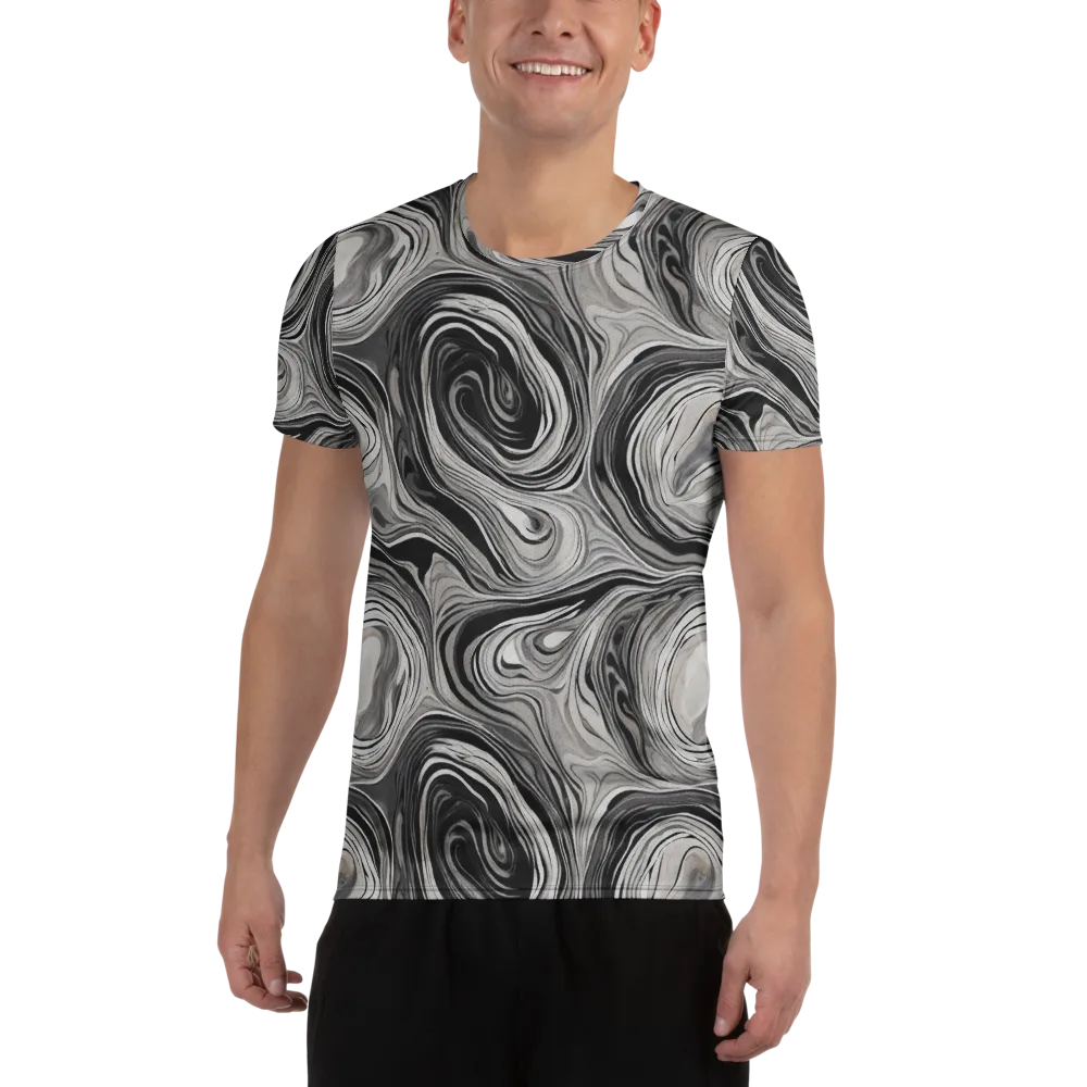 Monochrome Tide on Men's Athletic T-Shirt — Front