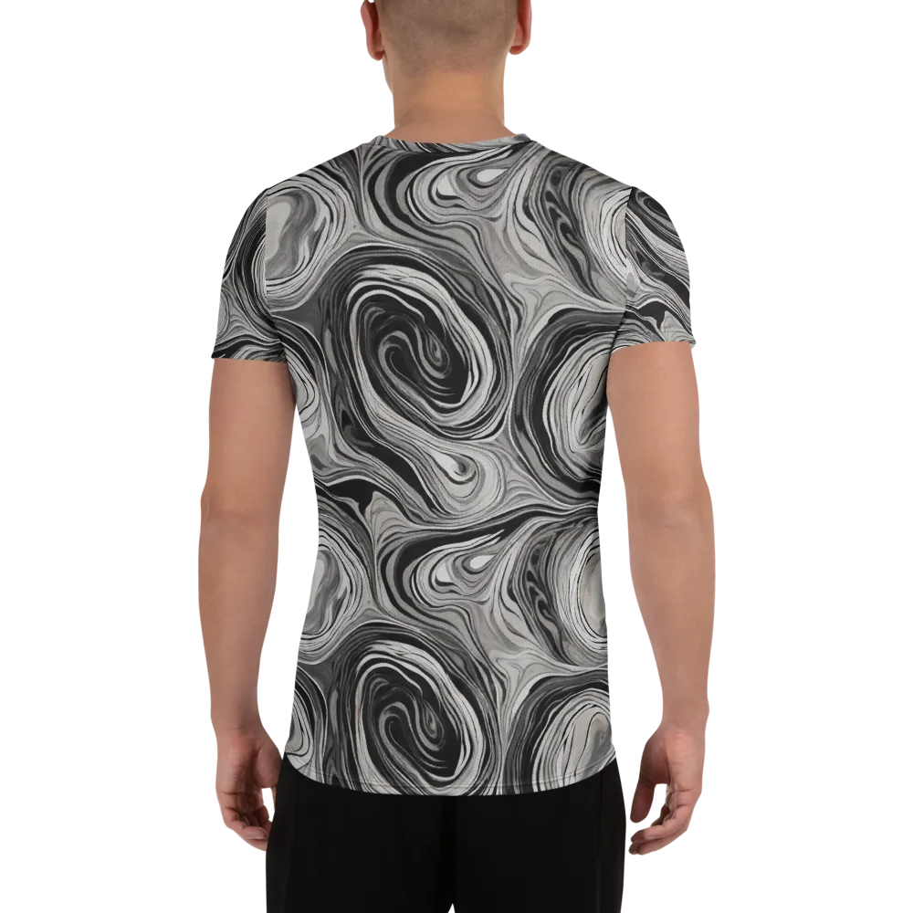Monochrome Tide on Men's Athletic T-Shirt — Back