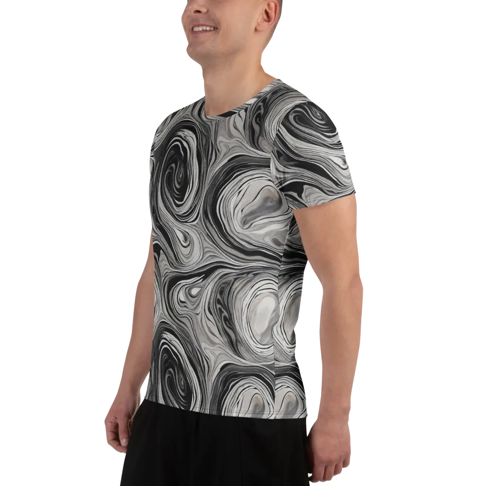 Monochrome Tide on Men's Athletic T-Shirt — Left
