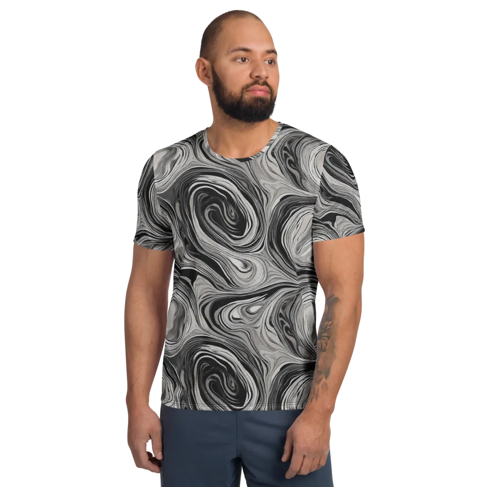 Monochrome Tide on Men's Athletic T-Shirt — Front