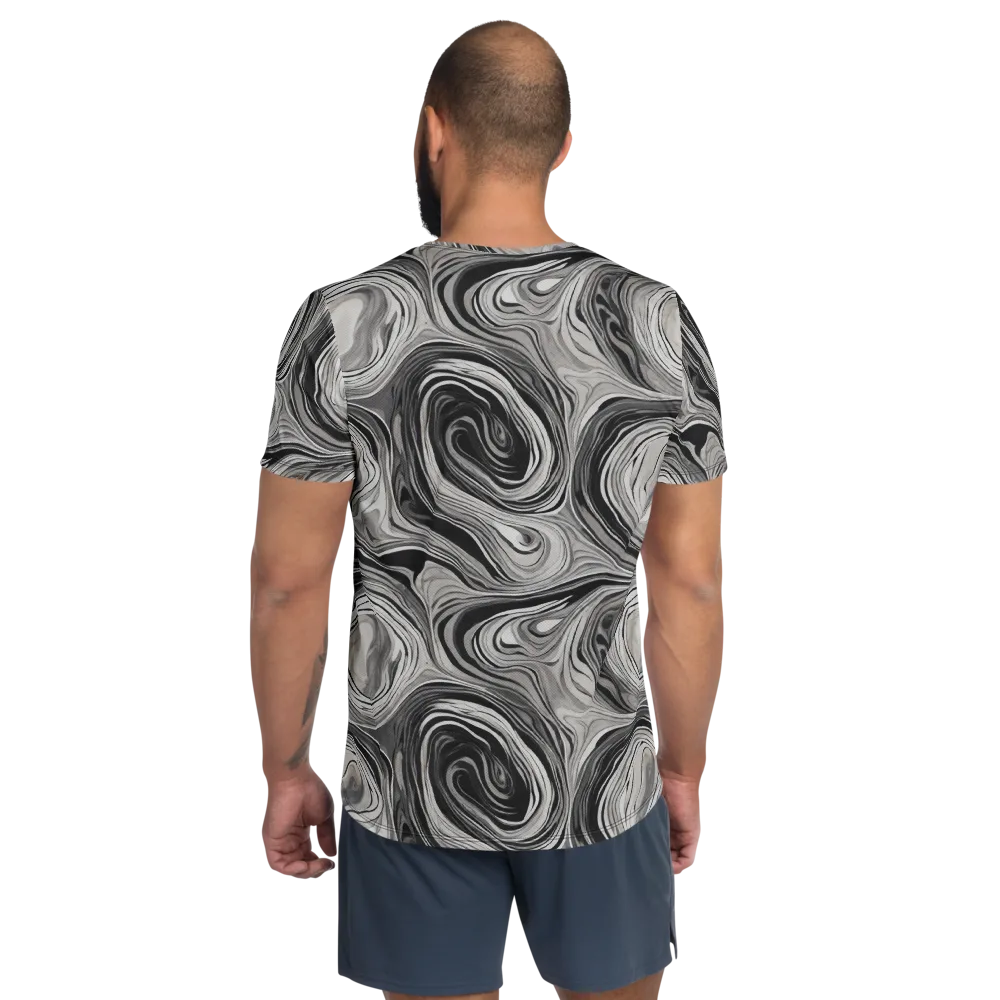 Monochrome Tide on Men's Athletic T-Shirt — Back