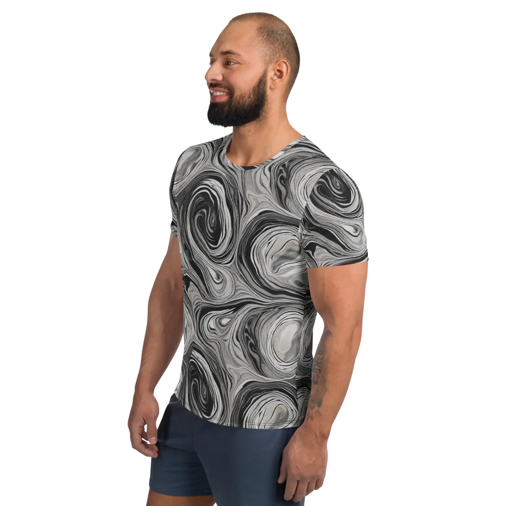 Monochrome Tide on Men's Athletic T-Shirt — Left