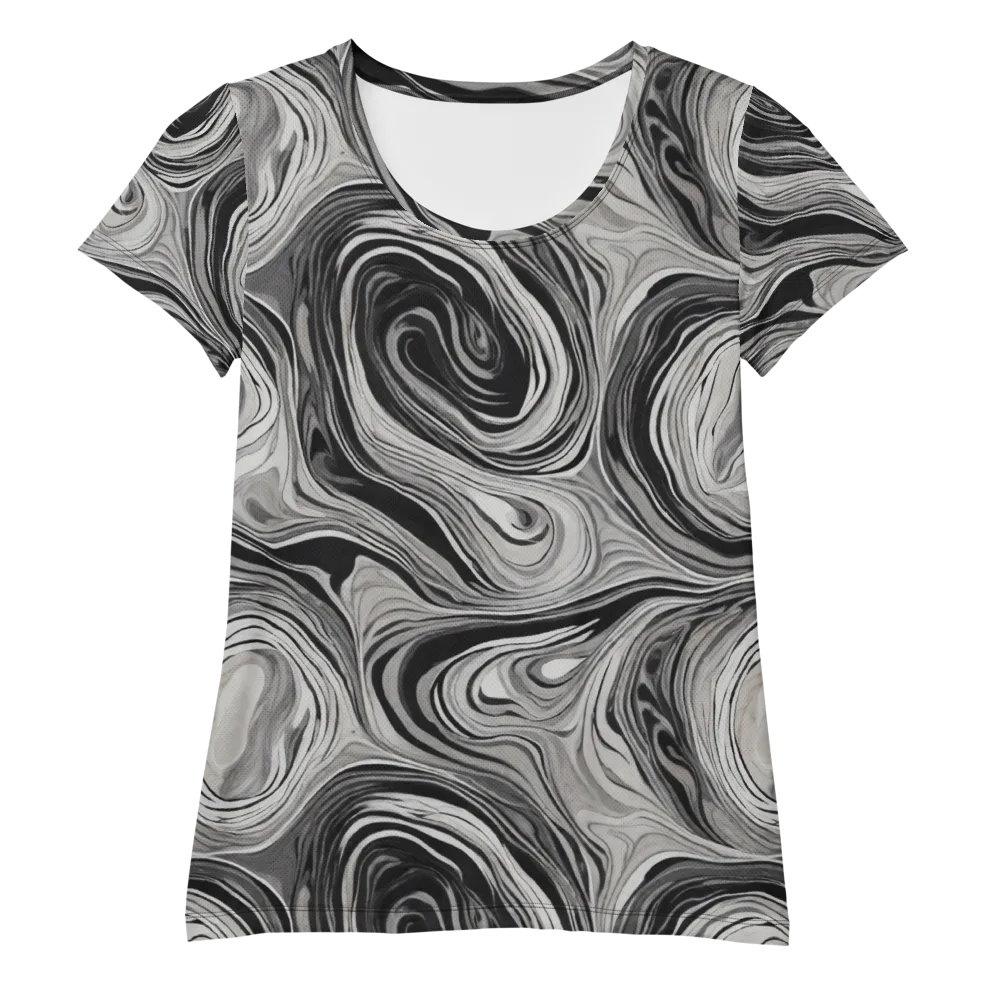 Monochrome Tide on Women's Athletic T-Shirt — Front