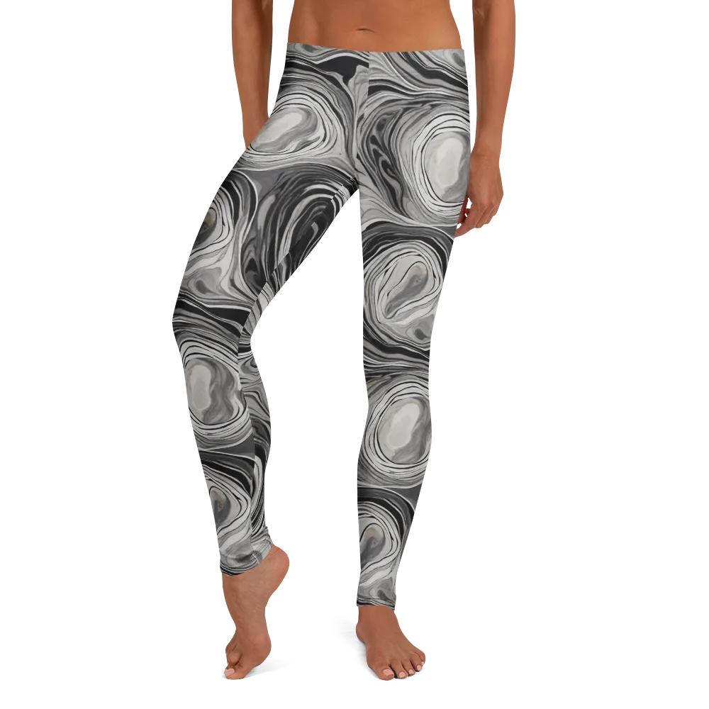 Monochrome Tide on Leggings — Front