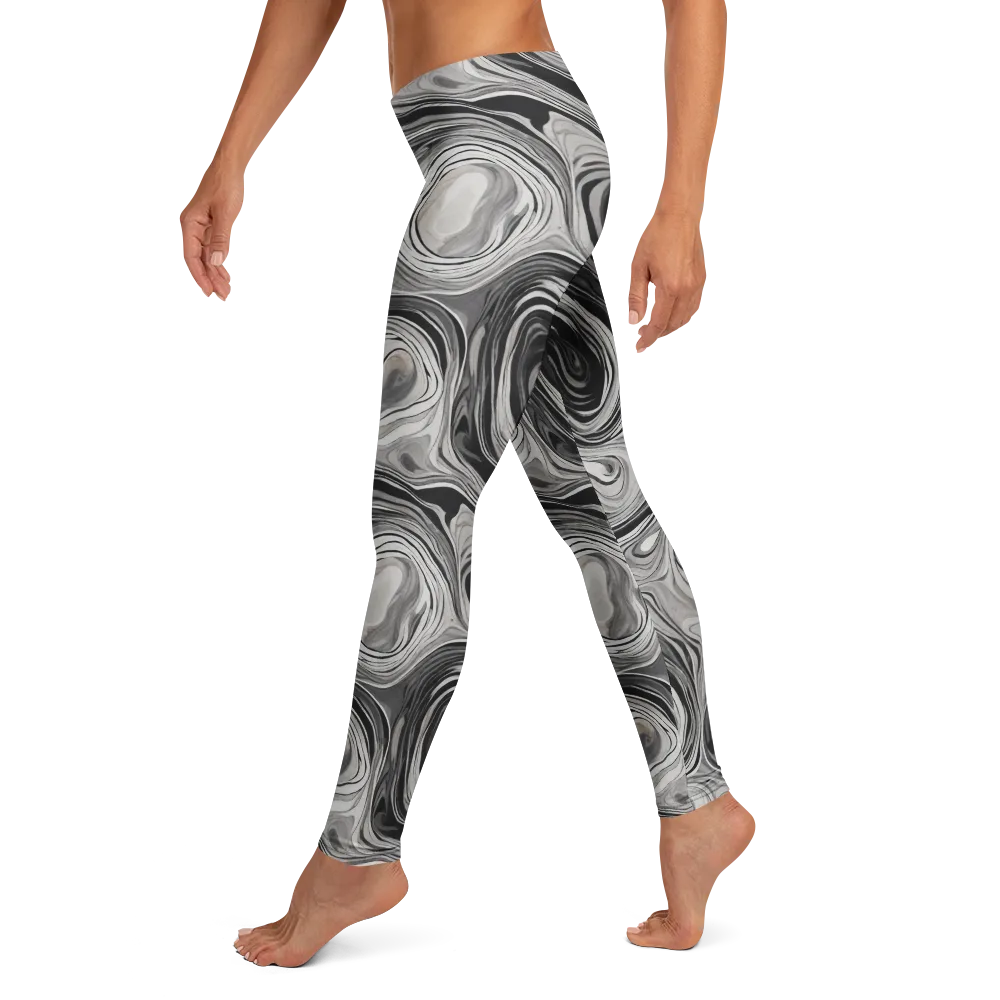 Monochrome Tide on Leggings — Left