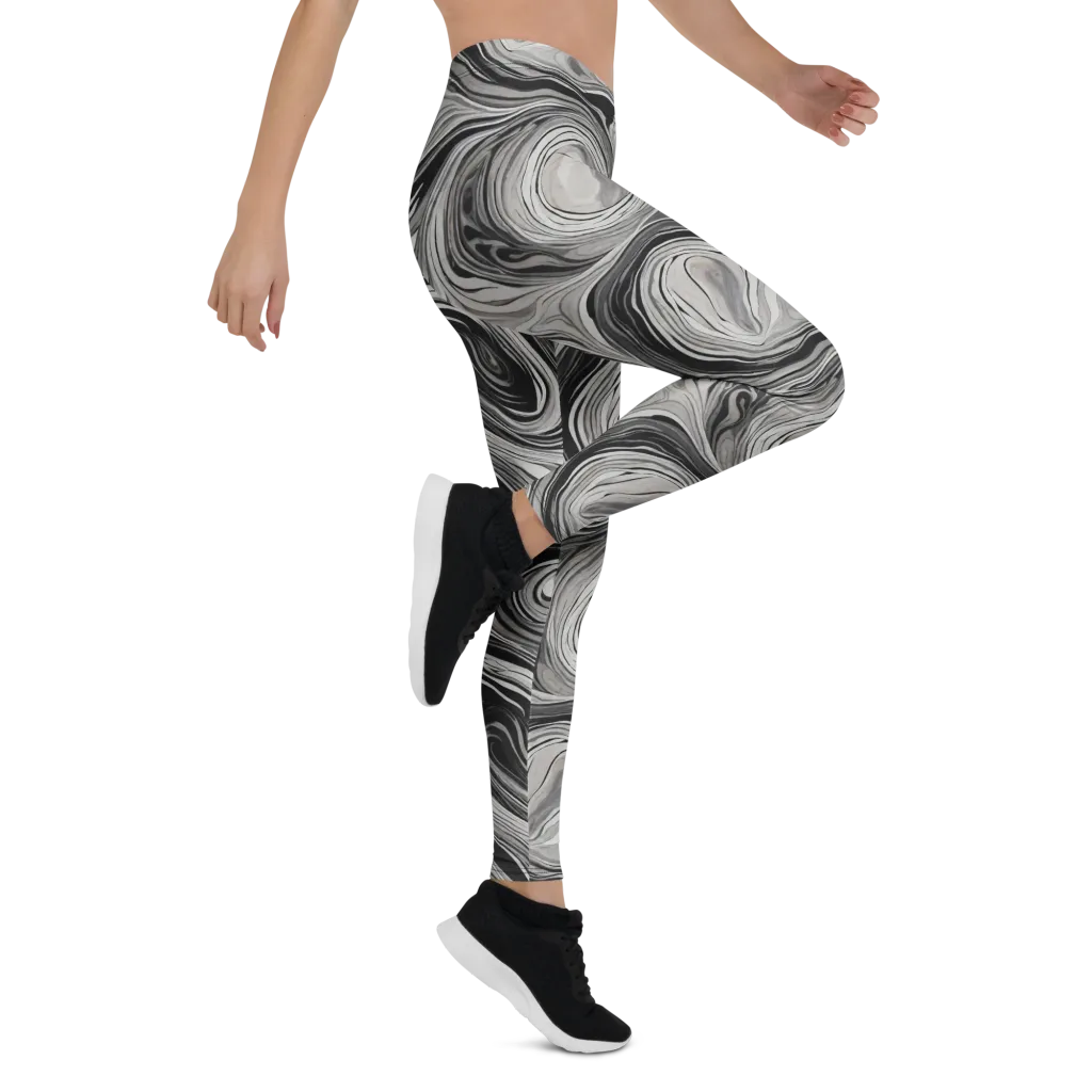 Monochrome Tide on Leggings — Right