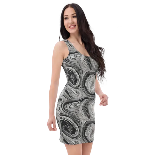 Monochrome Tide on a Bodycon Dress