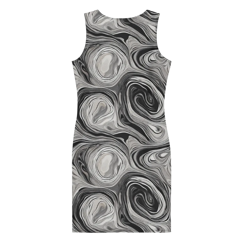 Monochrome Tide on Bodycon Dress — Back