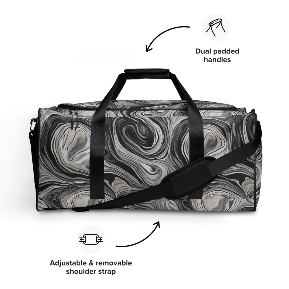 Monochrome Tide on Duffle Bag — Front