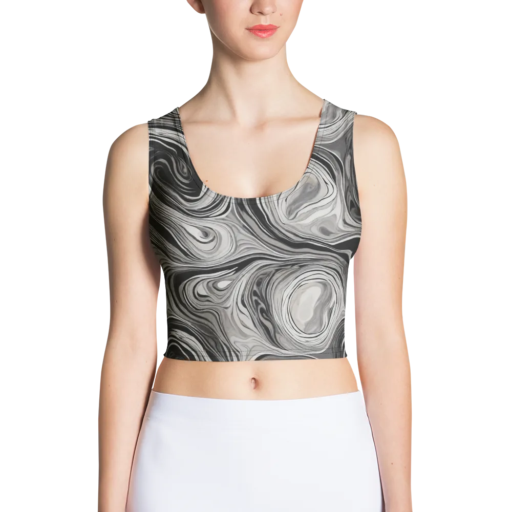 Monochrome Tide on Crop Top — Front