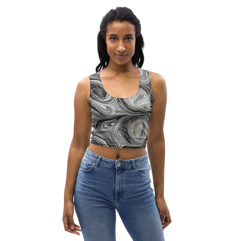 Monochrome Tide on Crop Top — Front