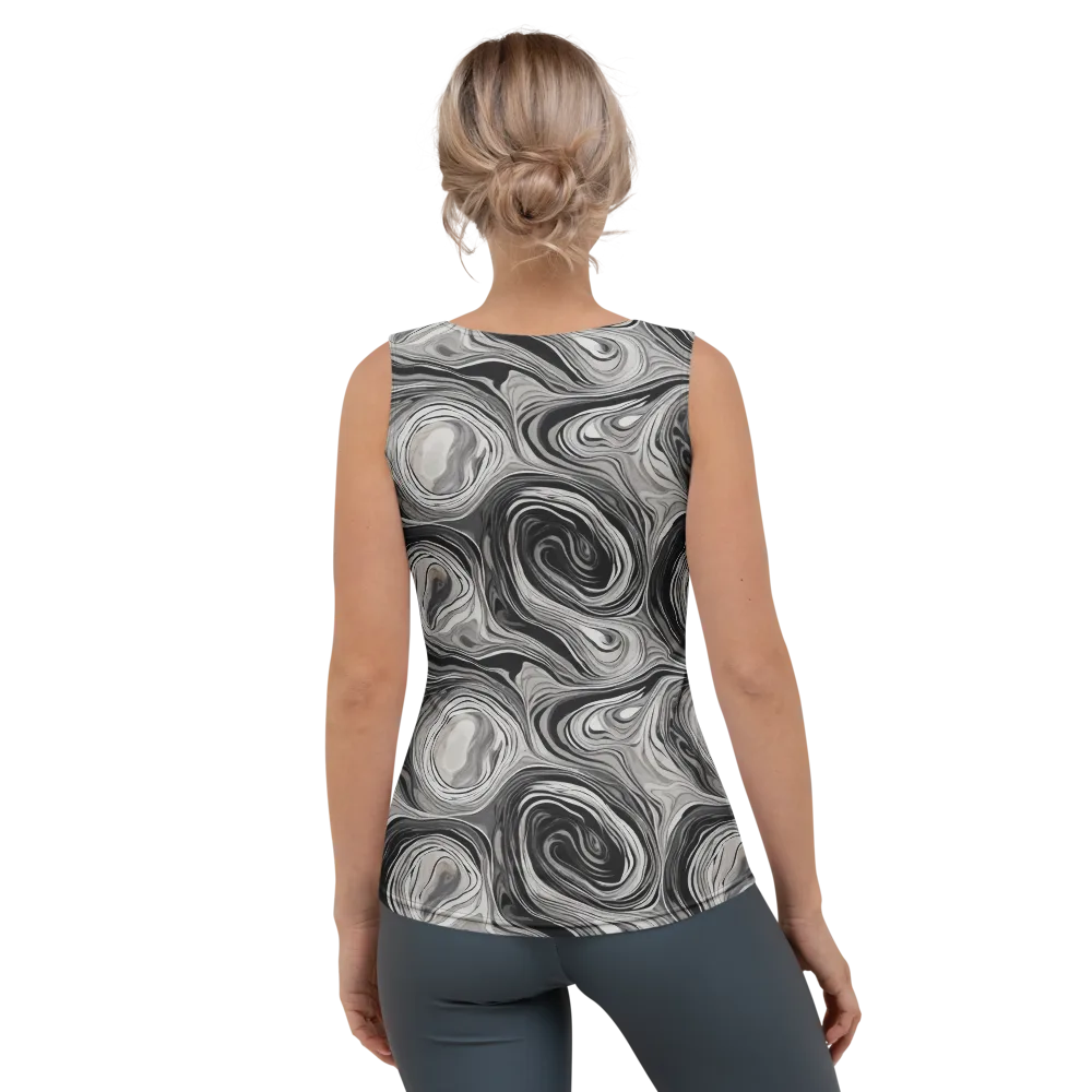 Monochrome Tide on Women's Tank Top — Back