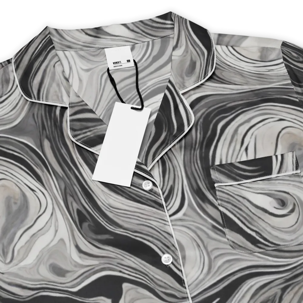 Monochrome Tide on Women's Short Sleeve Pajama Top — Product details