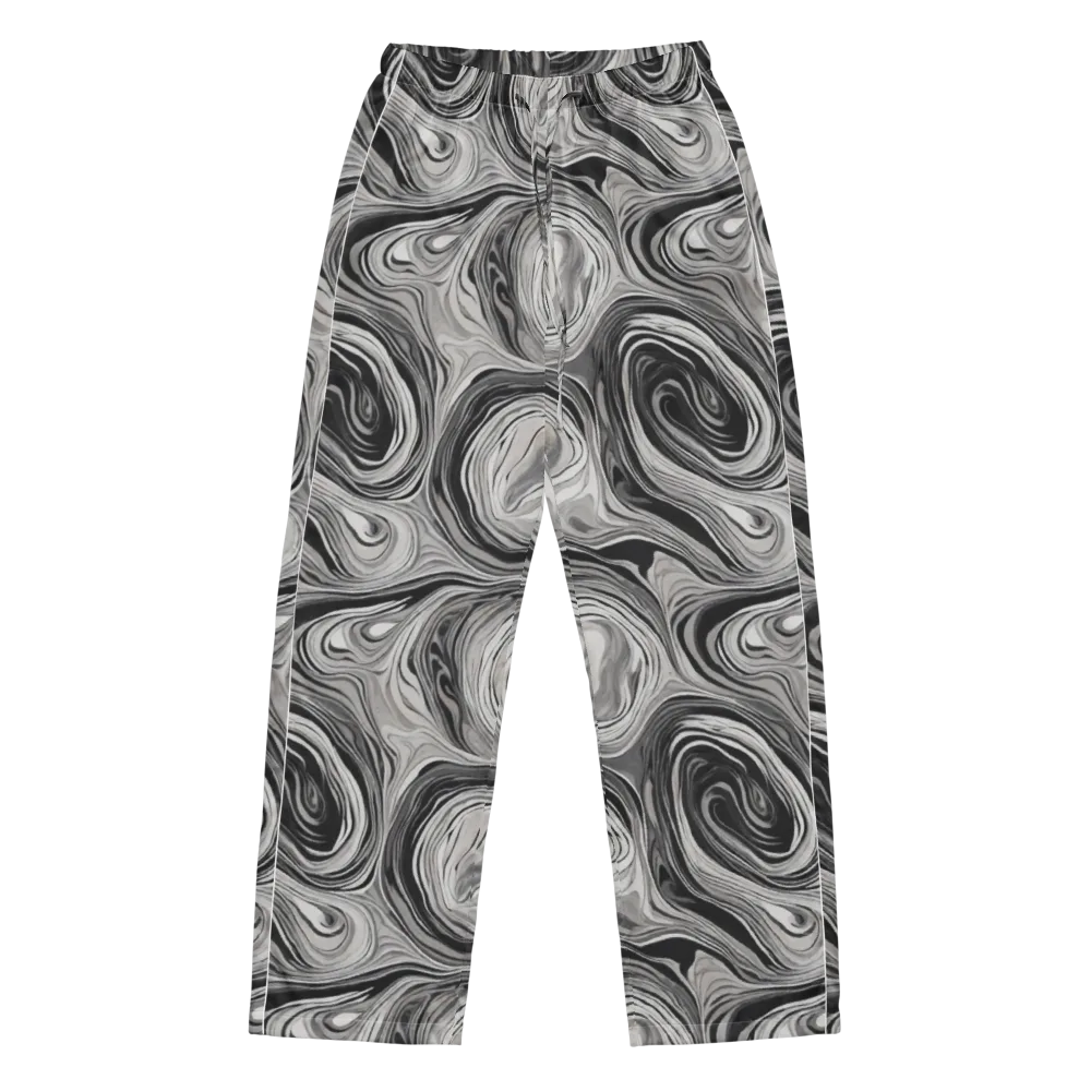 Monochrome Tide on Women's Pajama Pants — Front