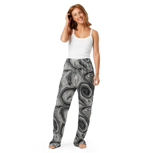 Monochrome Tide on a Women's Pajama Pants