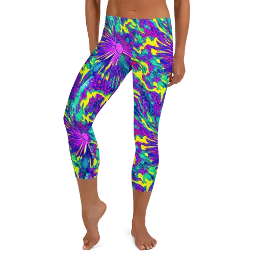 Liquid Bloom on a Capri Leggings