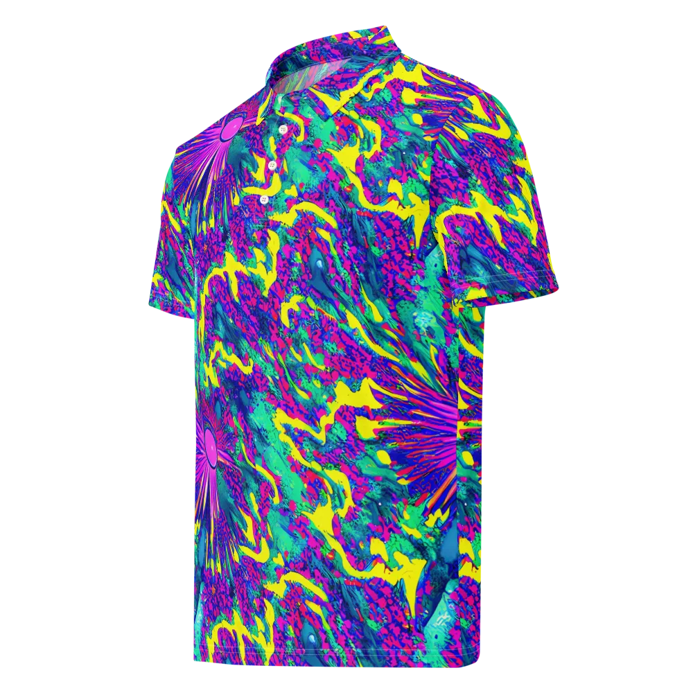 Liquid Bloom on Men's Slim Fit Polo Shirt — Left Front