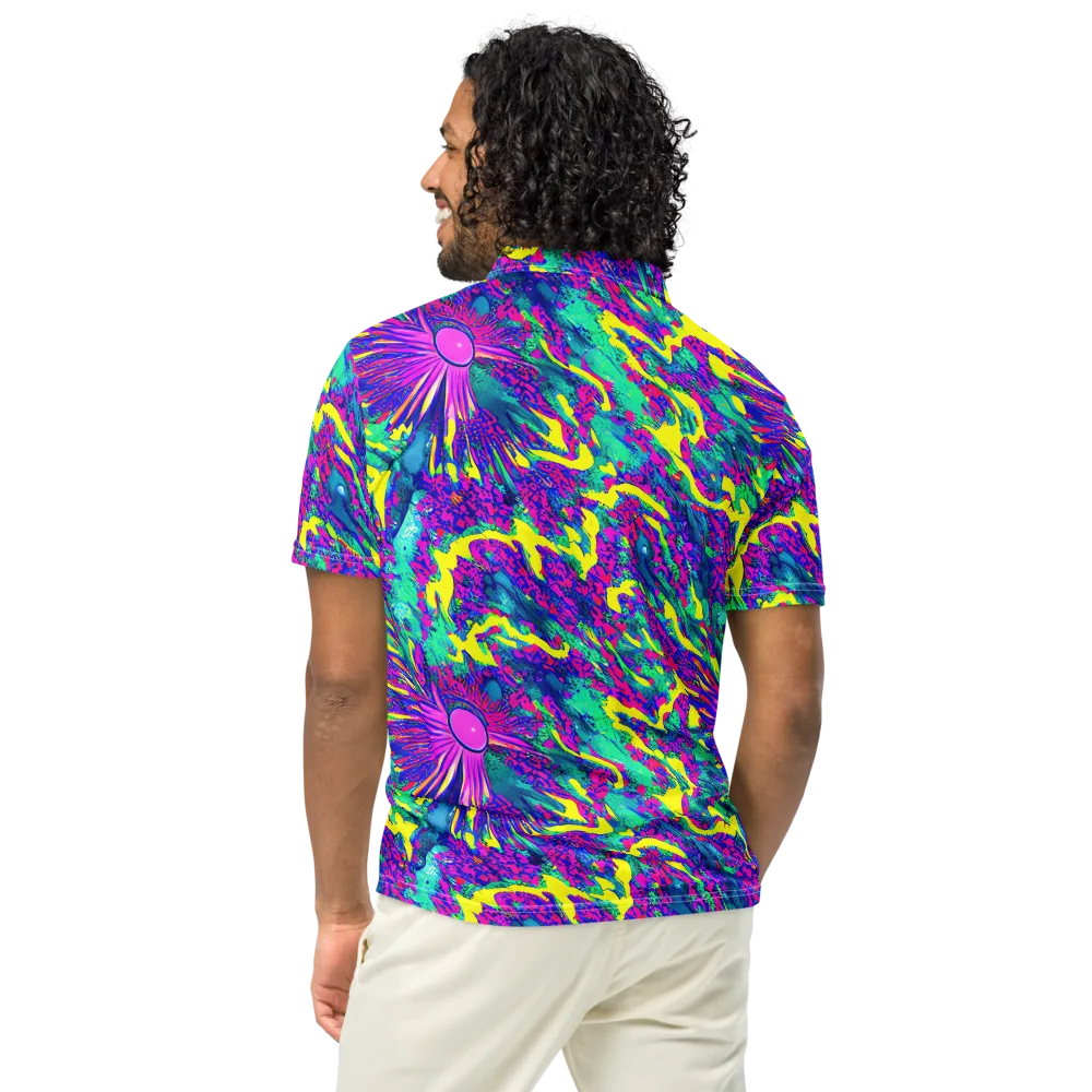 Liquid Bloom on Men's Slim Fit Polo Shirt — Back