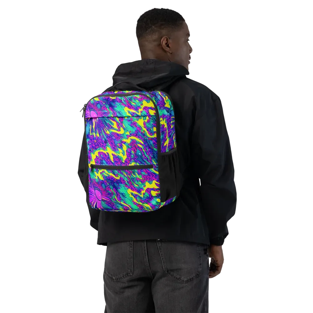 Liquid Bloom on Utility Backpack — Back