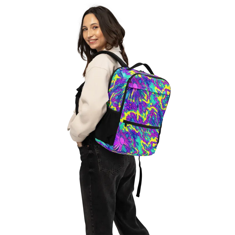 Liquid Bloom on Utility Backpack — Back