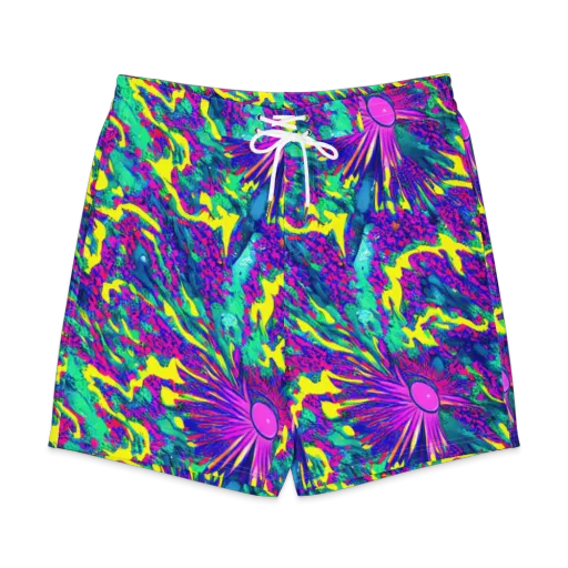 Liquid Bloom on a Men's Board Shorts