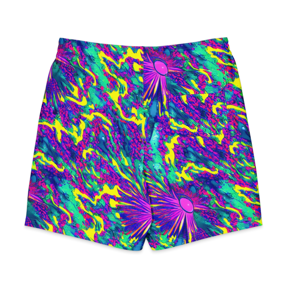 Liquid Bloom on Men's Board Shorts — Back