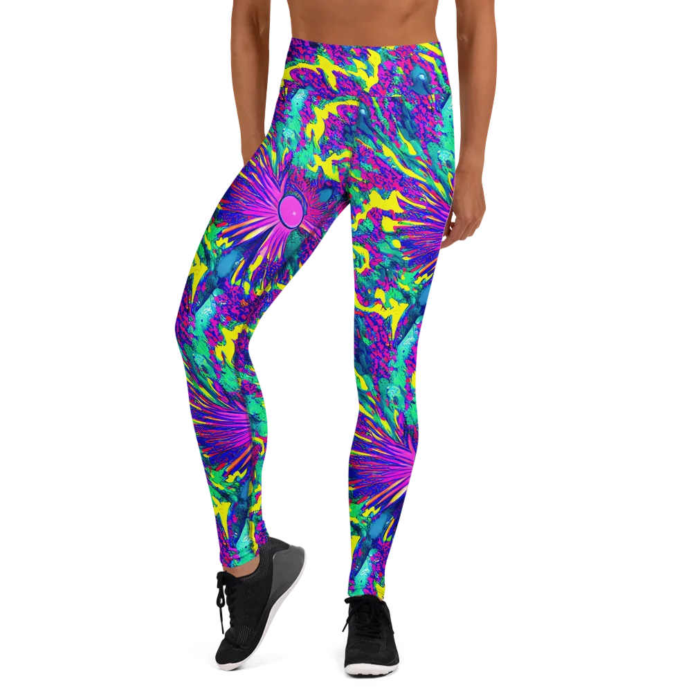 Liquid Bloom on Yoga Leggings — Front