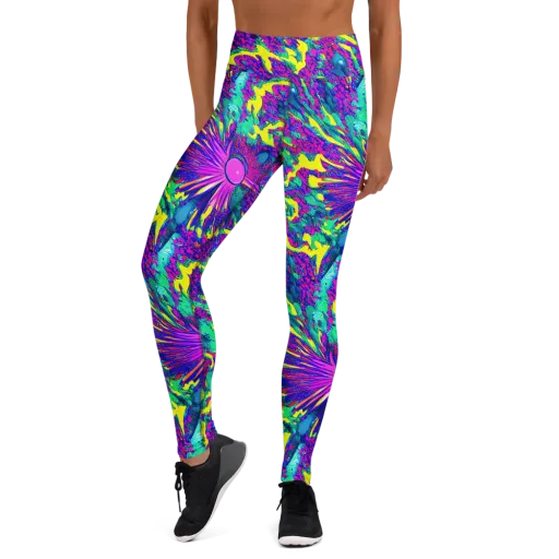 Liquid Bloom on a Yoga Leggings