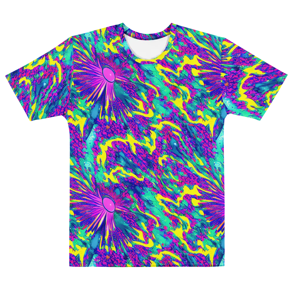 Liquid Bloom on Men's Cotton Crew Neck T-Shirt — Front