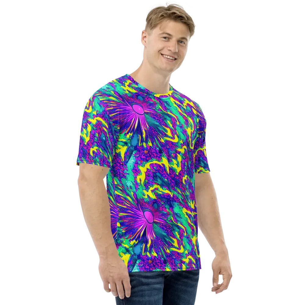Liquid Bloom on Men's Crew Neck T-Shirt — Right