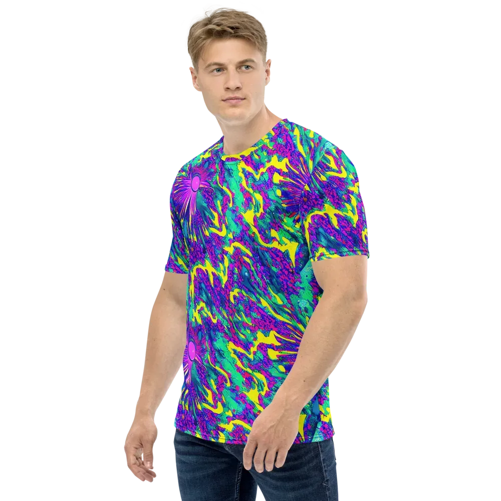 Liquid Bloom on Men's Crew Neck T-Shirt — Left